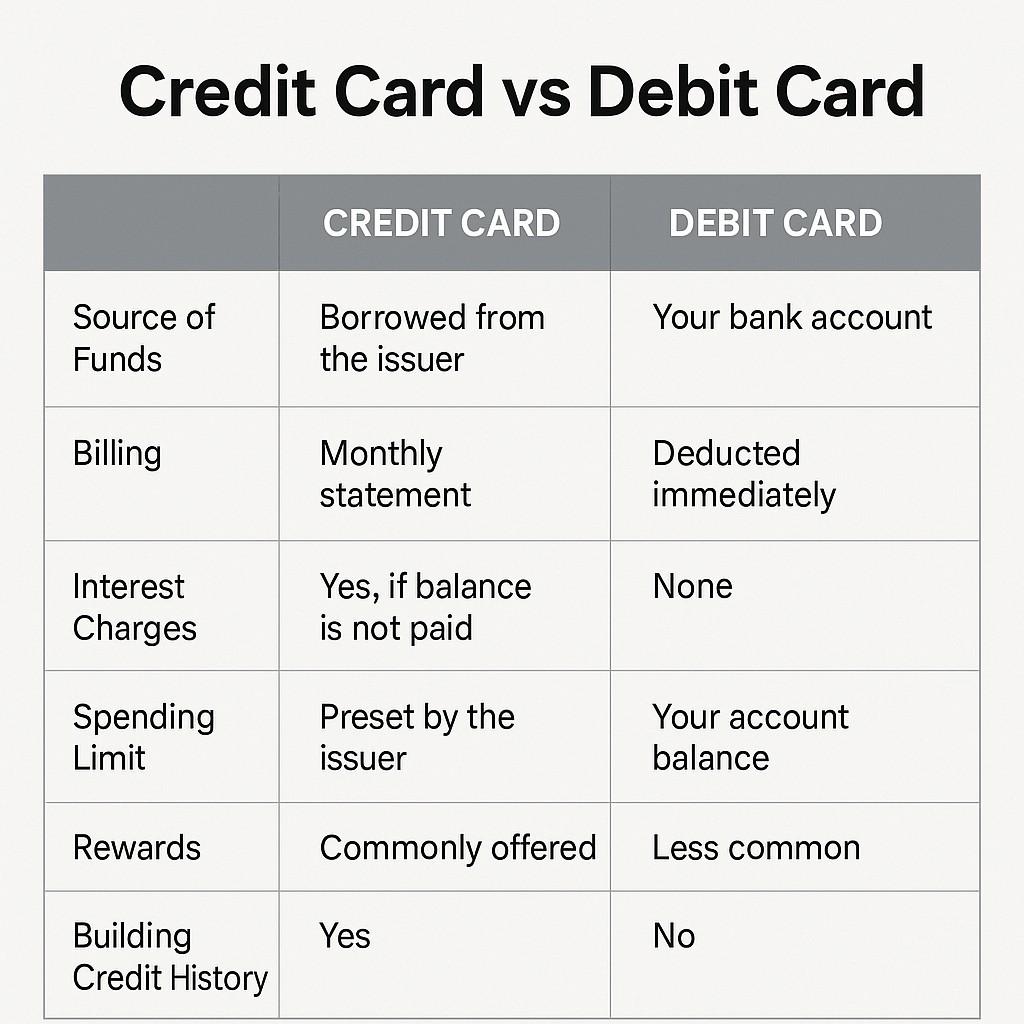 Credit card vs debit card 