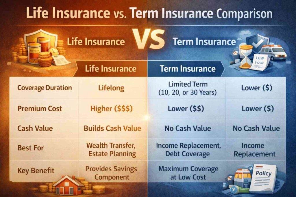 Life insurance vs term insurance 