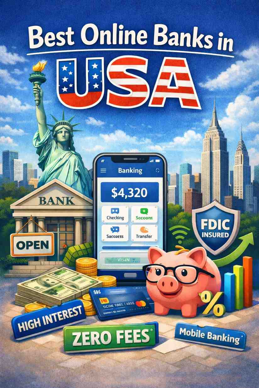 Best Online Banks in USA 2026:No Fees,High Interest&Safe
